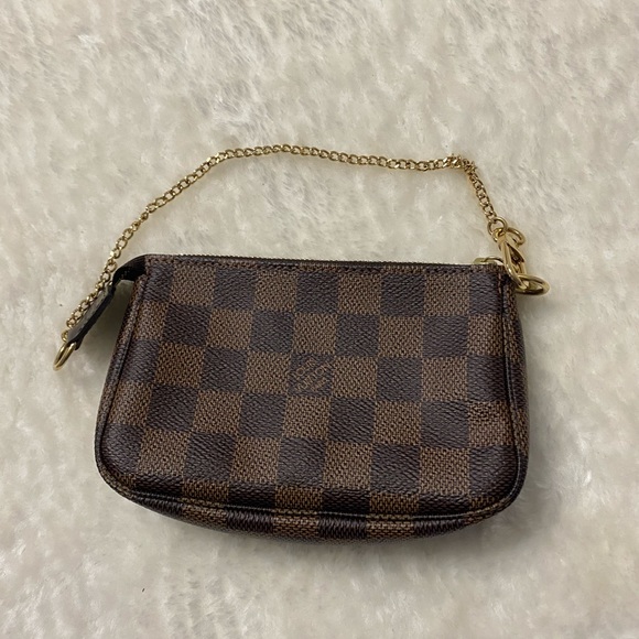 Authentic LV Mini Pochette in Damier Ebene - Picture 2 of 7